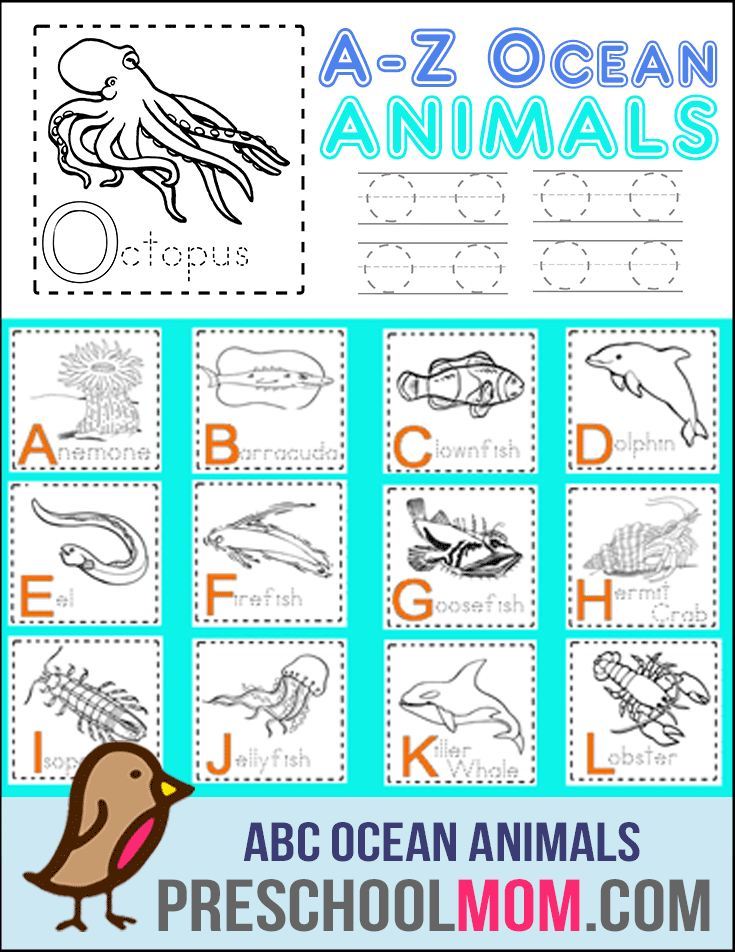ocean life coloring pages preschool alphabet - photo #3