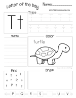 Letter of The Day Worksheets